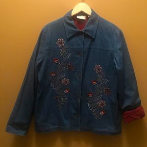 Women detailed blueJean Alfred Dunner jacket SZ 12
